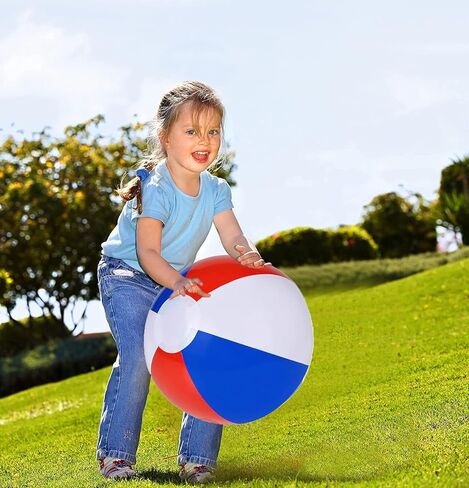 كرات الشاطئ الوطنية القابلة للنفخ من شركة Dreidel، تصميم العلم الأمريكي لحفلات حمام السباحة، وأعياد الميلاد، لعبة ممتعة للصيف، 40.64 سم in Saudi Arabia