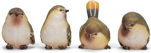 RAZ Imports Striped Wing Bird 2.5 x 2.25 inch Resin Decorative Tabletop Figurine Set of 4, Sage Green in Saudi Arabia