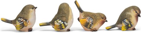RAZ Imports Striped Wing Bird 2.5 x 2.25 inch Resin Decorative Tabletop Figurine Set of 4, Sage Green in Saudi Arabia