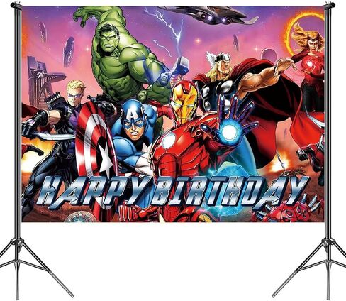 Superhero Birthday Party Supplies, Superhero Theme Decorations & Tableware Set,Include Banner,Hanging Swirl,Superhero Backdrop,Balloons,Plates,Napkins,Fork,and More,Child Party Favors for Boys Kids in Saudi Arabia