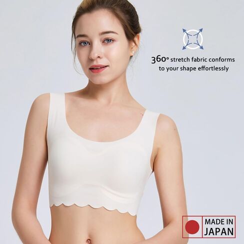 [Made in Japan] Women Wirefree - Wireless Bra, Everyday Bras, Bras for Women No Underwire in Saudi Arabia
