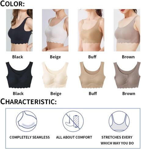 [Made in Japan] Women Wirefree - Wireless Bra, Everyday Bras, Bras for Women No Underwire in Saudi Arabia