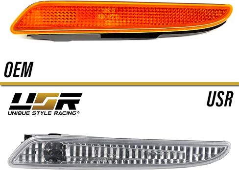 USR 07-09 W211 Side Marker Lights - Front Bumper Sidemarker Lamps (Left + Right) Compatible with 2007-2009 Mercedes Benz E Class W211 E280/E320/E350/E550/AMG E63 (Euro CLEAR Lens, Plug and Play) in Saudi Arabia
