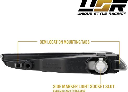 USR 07-09 W211 Side Marker Lights - Front Bumper Sidemarker Lamps (Left + Right) Compatible with 2007-2009 Mercedes Benz E Class W211 E280/E320/E350/E550/AMG E63 (Euro CLEAR Lens, Plug and Play) in Saudi Arabia