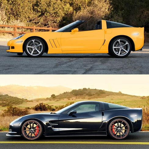 ROCCS 4PCS LED Amber & Red Side Marker Lights Compatible with Chevy Corvette C6 Z06 ZR1 2005-2013 Front Rear Bumper Signal Light Replace OEM Sidemarker, Smoked Lens in Saudi Arabia