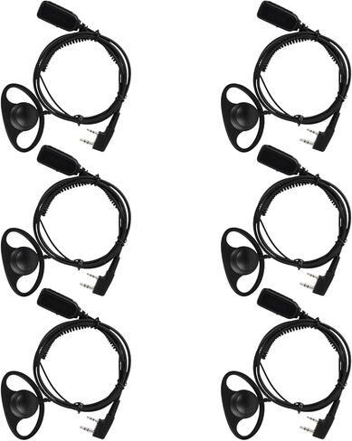 Retevis Hands Free Two Way Radio Headset with Mic, VOX, for RT22 T21 H-777 RT68 RT22S RB29 RB68, Compatible with Baofeng 888S pxton Walkie-Talkie, Walkie Talkie Earpiece(6 Pack) in Saudi Arabia