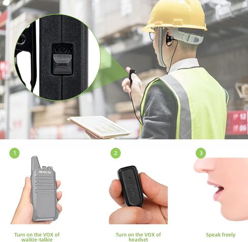 Retevis Hands Free Two Way Radio Headset with Mic, VOX, for RT22 T21 H-777 RT68 RT22S RB29 RB68, Compatible with Baofeng 888S pxton Walkie-Talkie, Walkie Talkie Earpiece(6 Pack) in Saudi Arabia