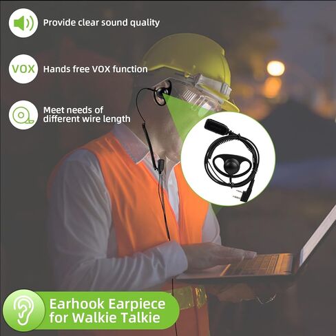 Retevis Hands Free Two Way Radio Headset with Mic, VOX, for RT22 T21 H-777 RT68 RT22S RB29 RB68, Compatible with Baofeng 888S pxton Walkie-Talkie, Walkie Talkie Earpiece(6 Pack) in Saudi Arabia