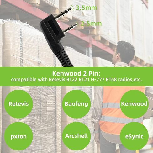 Retevis Hands Free Two Way Radio Headset with Mic, VOX, for RT22 T21 H-777 RT68 RT22S RB29 RB68, Compatible with Baofeng 888S pxton Walkie-Talkie, Walkie Talkie Earpiece(6 Pack) in Saudi Arabia