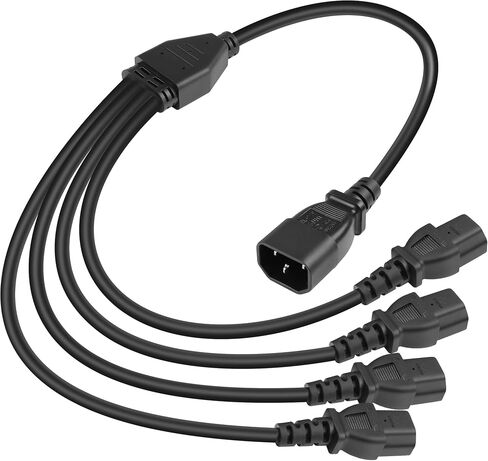 GELRHONR 60cm UPS Server IEC 320 C14 to 3X IEC 320 C13 Y Splitter Extension Power Cord (1 to 3) in Saudi Arabia