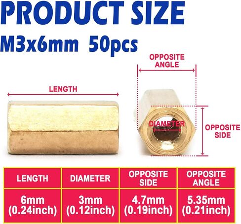 25 قطعة من براغي عمود سداسية فاصل سداسي، M3x14mm خيط داخلي فاصل نحاسي سداسي مجموعة متنوعة من صامولة المسمار للوحة الدائرة in Saudi Arabia