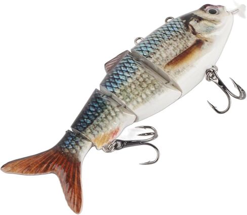 Fishing Lure Robotic Swimming Lure Topwater Lures, Rechargeable Electric Fishing Lure with Green LED Light Multi Jointed, Swimbaits Hard Lures Fishing Tackle Sturdy ABS Material in Saudi Arabia