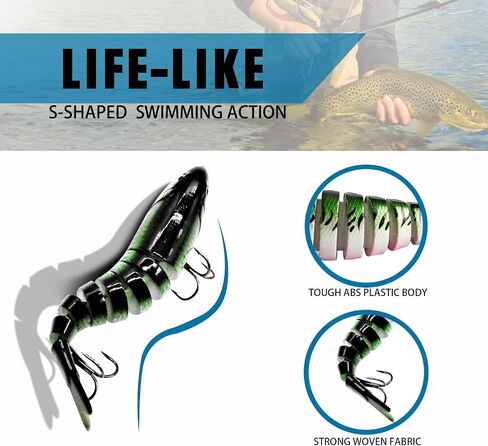 Fishing Lures Lifelike Fishing Lures for Bass/Trout/Walleye/Predator Fish - Realistic Multi Jointed Swimbaits Slow Sinking Bionic Swimming Lures for Saltwater and Freshwater in Saudi Arabia