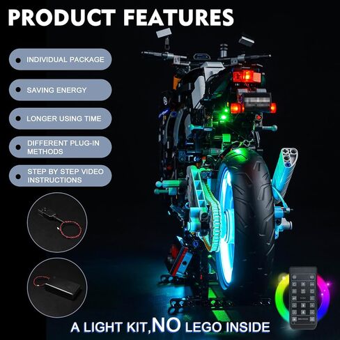 BrickBling LED Light Compatible with Lego Technic Yamaha MT-10 SP 42159 Building Set, DIY Lighting Kit (No Model), Great Gift Compatible with Lego Yamaha Vehicles or Motorcycle Fans in Kuwait