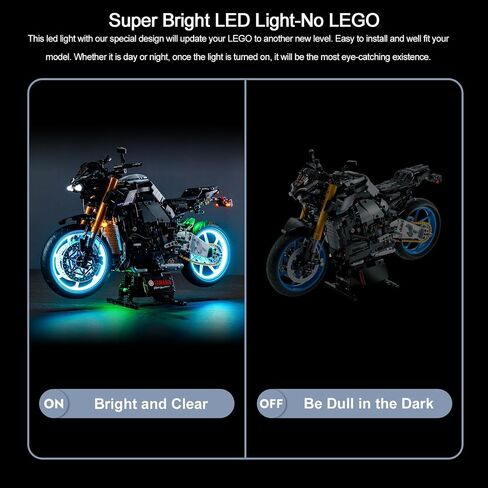 BrickBling LED Light Compatible with Lego Technic Yamaha MT-10 SP 42159 Building Set, DIY Lighting Kit (No Model), Great Gift Compatible with Lego Yamaha Vehicles or Motorcycle Fans in Kuwait