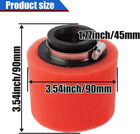 Universal 42mm 1.65inch Red Double Foam Pod Performance Filter Compatible forPit Dirt Bike 125cc 150cc 200cc 250cc GY6 Motorcycle ATV Scooter Quad Go Kart Moped Yamaha 41mm 43mm KH400 in Saudi Arabia