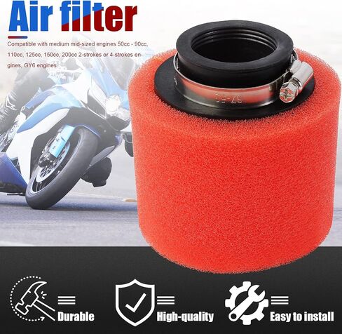 Universal 42mm 1.65inch Red Double Foam Pod Performance Filter Compatible forPit Dirt Bike 125cc 150cc 200cc 250cc GY6 Motorcycle ATV Scooter Quad Go Kart Moped Yamaha 41mm 43mm KH400 in Saudi Arabia