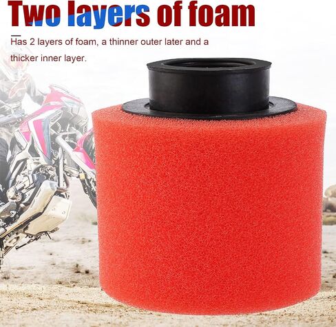 Universal 42mm 1.65inch Red Double Foam Pod Performance Filter Compatible forPit Dirt Bike 125cc 150cc 200cc 250cc GY6 Motorcycle ATV Scooter Quad Go Kart Moped Yamaha 41mm 43mm KH400 in Saudi Arabia