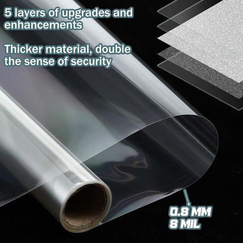 8 Mil Safety Window Film Shatterproof Security Window Film for Glass Windows Anti Shatter Tempered Glass Film Clear Self Adhesive Security and Safety Window Film for Home Office, 24 in x 13 ft in Saudi Arabia