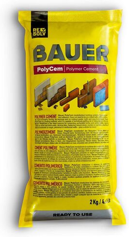 Bauer Polymer Cement - Ready-to-Use Alternative to Mortar and Adhesives. Versatile cement block repair cracks concrete tile stone brick. Set floor wall roof tiles. Convenient durable easy to store in Saudi Arabia