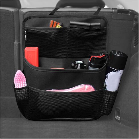 Car Backseat Trunk Organizer, Hanging Multi Pockets Large Storage Bag, Collapsible Auto Seat Back Cargo Net Bag with Adjustable Strap, Space Saving Organizer Car Accessories in Saudi Arabia