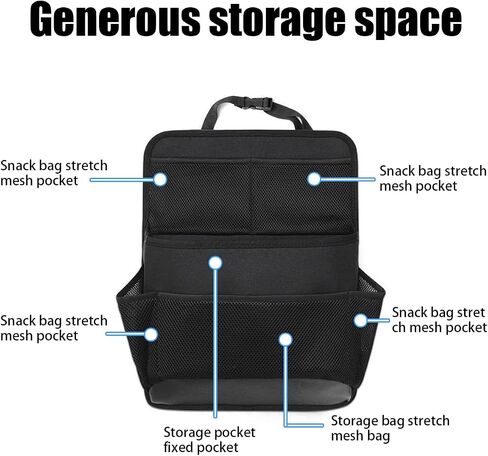 Car Backseat Trunk Organizer, Hanging Multi Pockets Large Storage Bag, Collapsible Auto Seat Back Cargo Net Bag with Adjustable Strap, Space Saving Organizer Car Accessories in Saudi Arabia
