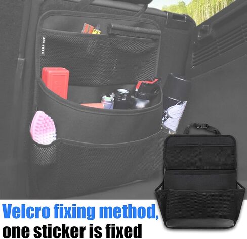 Car Backseat Trunk Organizer, Hanging Multi Pockets Large Storage Bag, Collapsible Auto Seat Back Cargo Net Bag with Adjustable Strap, Space Saving Organizer Car Accessories in Saudi Arabia