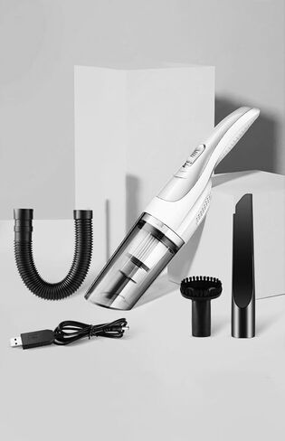 Handheld Vacuum, Car Hand Vacuum Cleaner Cordless, Mini Portable Rechargeable Vacuum Cleaner with 2 Filters, White in Saudi Arabia