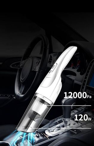 Handheld Vacuum, Car Hand Vacuum Cleaner Cordless, Mini Portable Rechargeable Vacuum Cleaner with 2 Filters, White in Saudi Arabia