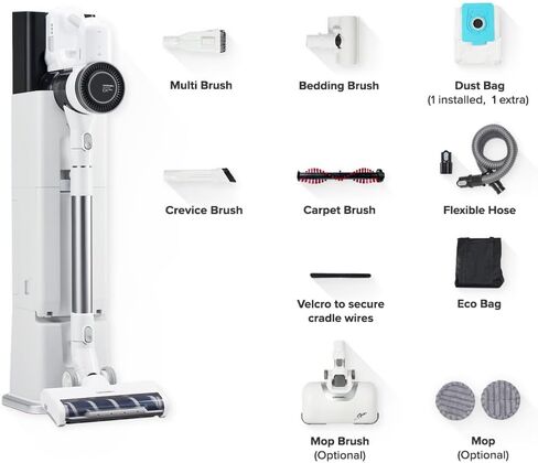CX PRO Magic Tower - Cordless Vacuum Cleaner, Self Empty All in One Dust Tower, Auto Battery Charge, Powerful Stick Vacuum Cleaner for Home, Carpet, Hardwood Floor, Pet Hair in Saudi Arabia
