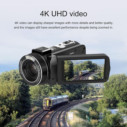 ORDRO Optical Zoom 4K Video Camera, UHD Vlogging Camera with Live Streaming,Touch Screen,Vlog Camcorder with 2 Batteries, 32G SD Card in Saudi Arabia