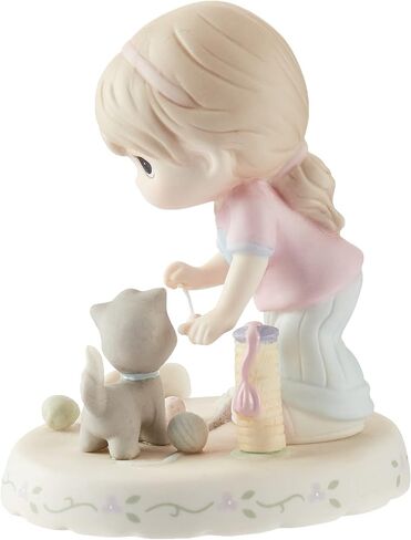 Precious Moments Growing in Grace Age 7 | Blonde Girl Bisque Porcelain Figurine | Birthday Gift | Birthday Collection | Room Decor & Gifts | Hand-Painted in Saudi Arabia