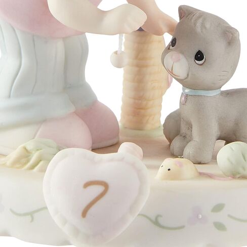 Precious Moments Growing in Grace Age 7 | Blonde Girl Bisque Porcelain Figurine | Birthday Gift | Birthday Collection | Room Decor & Gifts | Hand-Painted in Saudi Arabia