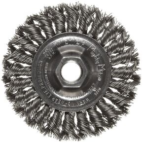 Weiler 13120 Standard Twist Knot Wire Wheel 4", .020" Steel Fill, 5/8"-11 UNC Nut, Made in The USA (Pack of 5)