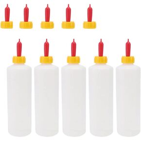 Goat Nipple and Bottles Set, 5 Sets Small Animal Milk Drink Pritchard Nipple for Goats 400 ml Lamb Nursing Bottles Feeding Bottle Kit for Feeding Sheep Goat Lamb Puppy (5 Bottles& 10 Nipples)