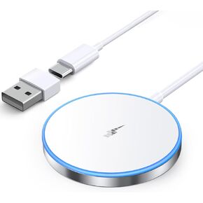 Magnetic Wireless Charger 15W Fast Charging Apple Mag-Safe Charger for iPhone 15/14/13/12 Pro/Max/Plus/Mini and AirPods 3/2/Pro 2/Pro Portable Magnet Charger Pad with Dual Charging Ports