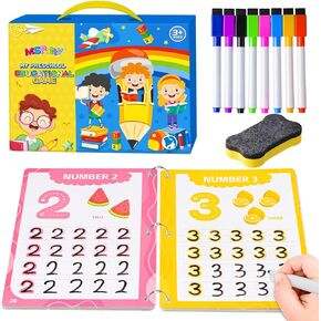 Preschool Learning Activities, 62 Pages Educational Workbook for Kids, Handwriting Practice, Montessori Toys, Autism Materials, Alphabet Learning, Kindergarten Game with Toys for Toddlers Kids 3-8