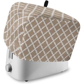 Toaster Cover 2 Slice, Beige Moroccan Pattern Geometric Bread Maker Cover Toaster Dust Cover with Pockets, Dust-Proof Cover for Kitchen Small Appliance 12x7.5x8in
