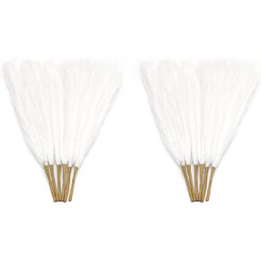 12 قطعة من سيقان عشب بومباس الاصطناعي، بطول 17.7 سم لتزيين عشب بومباس الصناعي لتزيين المنزل وتنسيقات الزهور وديكور حفلات الزفاف (رمادي) in Kuwait