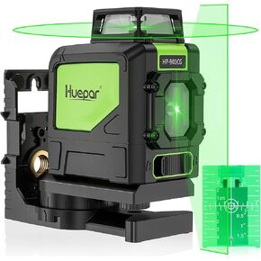 Huepar 901CG Self-Leveling Laser Level, 360 Green Beam Cross Line Laser Tool, Alignment 360-Degree Horizontal Line with Pulse Mode, Magnetic Pivoting Base Included