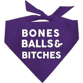 Bones Balls & B*tches Dog Bandana (Black, XS 316)