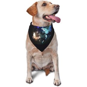 Dog Bibs Softy Kerchief for Dogs Cats,Washable Pet Bandanas for Small Large Puppies,Skull Hand Adjustable Triangle Neck Scarfs Birthday Gift
