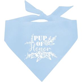 Pup of Honor Dog Bandana, Light Blue Dog Bandana, Maid of Honor Wedding Dog Bandana, Pet Dog Triangle Scarf, Pet Dog Scarf Accessories, Dog Bandana for Small Medium Large Dogs (D66)