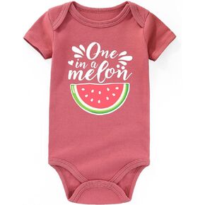 one in a melon outfits 1st birthday Girl Baby Clothes Funny Baby Bodysuits First Birthday Gifts For Girls