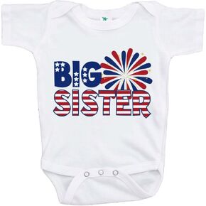 Baby Girls' Big Sister 4th of July Onepiece