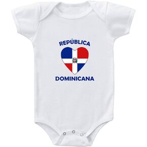 Speedy Pros Baby Bodysuit Heart Love Reublica Dominican Republic Boy & Girl Clothes White