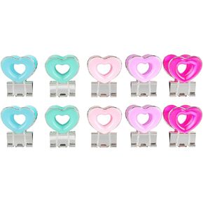 Circle Shape Medium Paper Clips，Binder Clips, Easy Grip, Assorted Color, School Office Supplies，10 Pcs/Set