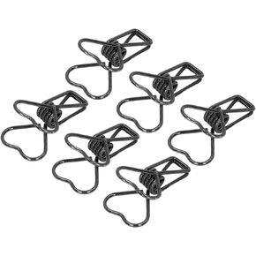 Binding Clips, Heartshaped Paper Clips for Clothing Bills (Black)