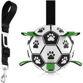 Dog Toy Football, Dog Amusement Soccer, Tug of War Interactive Dog Toy, Puppy Birthday Gift, Outdoor Dog Toy Ball for Small and Medium Dogs, Car Seat Belt with Dog (6inch)