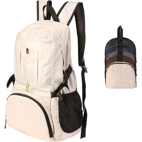 PUREMSX Foldable Backpack for Travel, Adult Water Resistant Lightweight Packable Spring Daypack for Hiking Outdoor Adventure, Brown in Kuwait